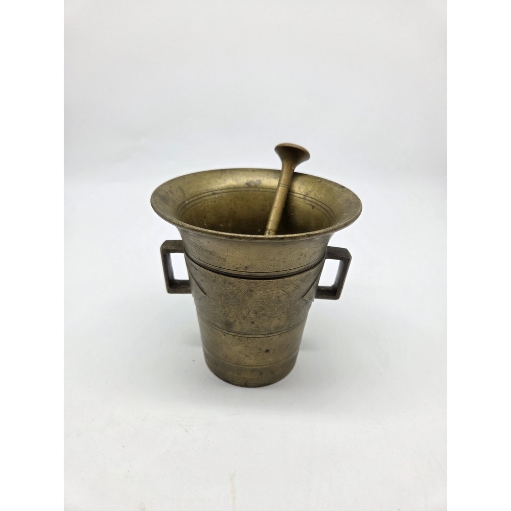 Vintage Carl Kistner & Co. Västerås Brass Apothecary Mortar & Pestle – No. 6...